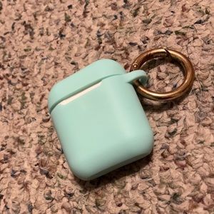 AirPods (2nd Generation) with Case & Mint Green Case Skin - Barely Used